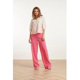 Smashed Lemon 25262 te top met bloemenborduurselsv-hals |