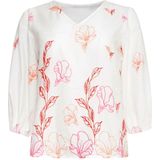 Smashed Lemon 25262 te top met bloemenborduurselsv-hals |