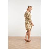 Smashed Lemon - 25355 - Jurk - Aztec-print - Aardetinten