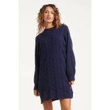 Smashed Lemon - Gebreide Jurk - Cognac - Knie-lengte - Losvallend Model