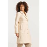 Smashed Lemon - Bouclé Jas - Off-white - Met Parelmoerknopen