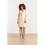 Smashed Lemon - Bouclé Jas - Off-white - Met Parelmoerknopen