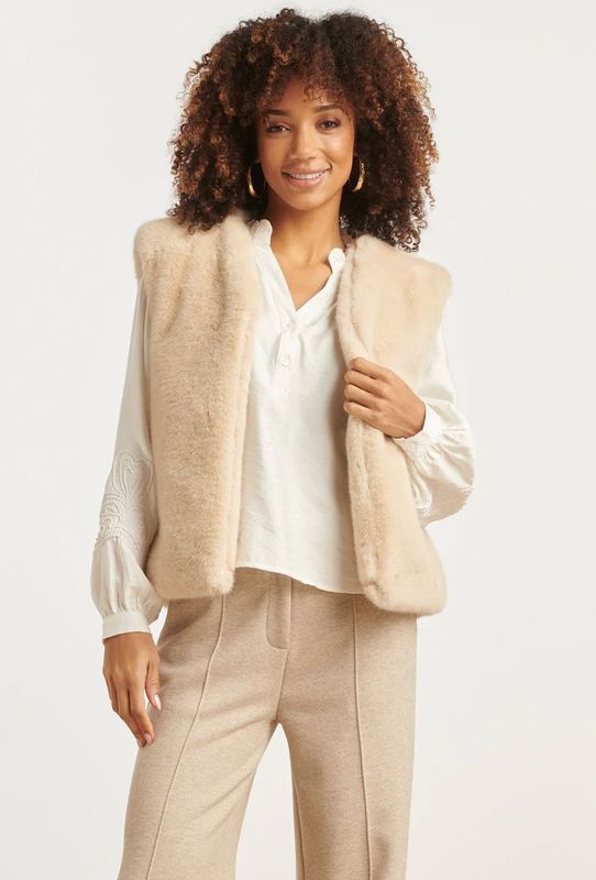 Smashed Lemon Imitatiebont gilet in zand |