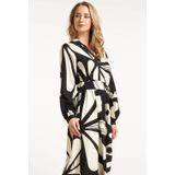 Smashed Lemon Maxi jurk met graffische bloemenprint in zwart en off-white |