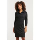 Smashed Lemon Geweven ruittextuur getailleerde jurk |