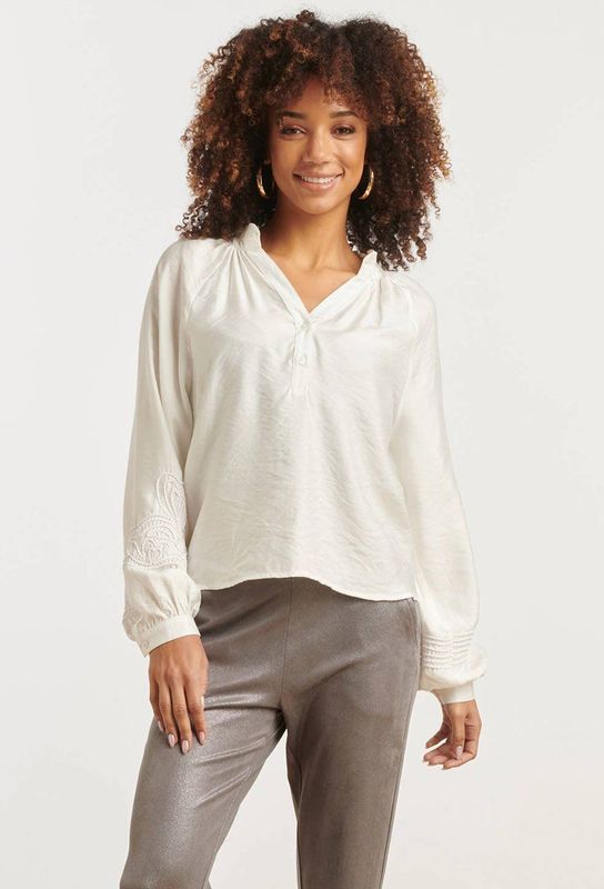 Smashed Lemon Damestop met lange mouwen hartborduursel |