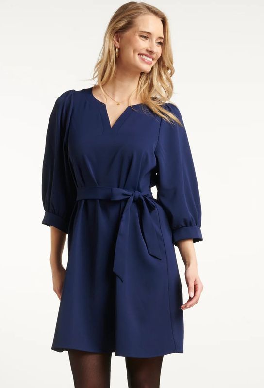 Smashed Lemon Damesmarineblauwe korte jurk |