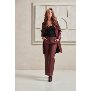 Smashed Lemon - PU Broek - Zwart - Wijde Pijpen - Losvallende Pasvorm