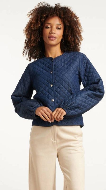 Smashed Lemon Jeansjack van donkerblauw denim |