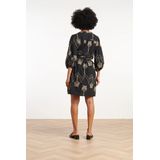 Smashed Lemon - 35087 - Jurk - Zwart - Korte Mouwen - V-halslijn