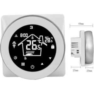 Slimme Inbouw Thermostaat | C.V. Waterverwarming | Boiler | Rond | Zwart | 3amp | 4-Draads | 90-240v