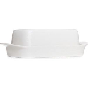 Botervloot - Boterschaal - Boterpot - wit - 19,5x12xh7cm