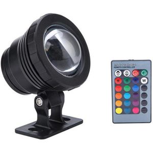 10W Rgb Led Onderwater Licht Fontein Zwembad Vijvers Aquarium Tank Lamp Waterdicht IP65 16 Kleuren Spot Verlichting Met Afstandsbediening controller