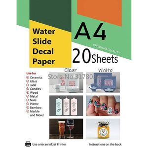 Transparante Waterglijbaan Decalpapier Voor Inkjet Printer A4 Water Slide Transfer Printable Papier Hoge Resolutie Diy Cup