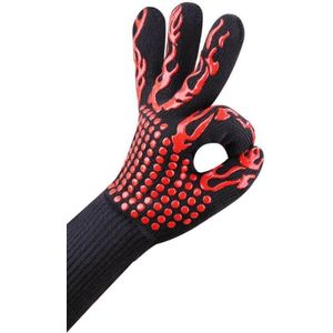 1Pc Ovenwanten Handschoenen Hoge Temperatuur Weerstand Bakken Tools Keuken Siliconen Katoen Bbq Handschoenen
