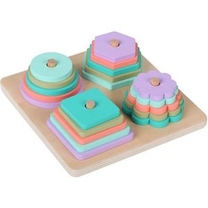 Baby Kids Regenboog Houten Kolom Blokken Sets Educatief Geometrische Vorm Bijpassende Speelgoed Kinderen Stapelen Toys