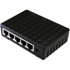 Noyokere Mini 5 Port 10/100Mbps Base Gigabit Switch Hub RJ45 Lan Ethernet Snelle Desktop Netwerk Switches Black /Wit