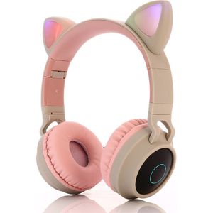 Led Cat Ear Noise Cancelling Hoofdtelefoon Bluetooth 5.0 Jongeren Kids Headset Ondersteuning Tf Card 3.5 Mm Plug met Mic