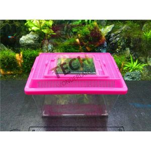 Draagbare voerbox voor Reptiel Turtles Tortoise kooi Goud Vis Doos Transport box willekeurige kleur