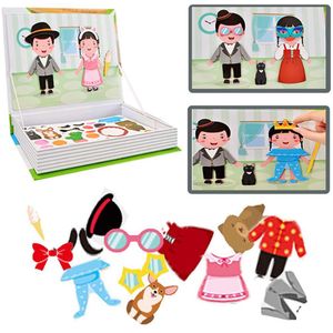 Magnetische Puzzels Jurk Up Verkeer Voertuigen Tekening Schrijfbord Puzzels Onderwijs Speelgoed Voor Kinderen Kinderen