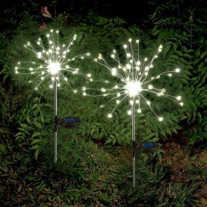 Gazon Starburst Solar Licht Vuurwerk Decor Koperdraad Patio Diy Bloemen Bomen Outdoor Tuin 90 120 150 Leds Loopbrug Fairy