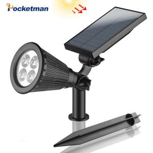 Solar 4LED/7LED 2-In-1 Tuin Licht Wit Wandlamp Rgb Insert Schijnwerper Waterdichte Warmwit Outdoor landschap Licht Met Doos