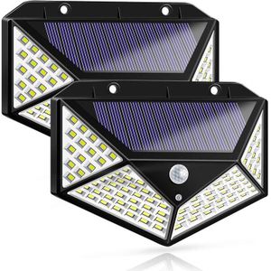 Solar LED Wall Lamp Outdoor Motion Sensor Lights 100 LEDs Waterproof with 3 Modes with 270° Wide Angle for Garden Patio Yard