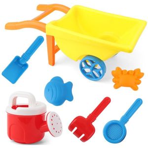 7 Pcs Kruiwagen Strand Speelgoed Voor Kinderen Zand Speelgoed Voor Building Zand Castles Mallen