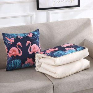 1pc Fold Herten Kussenhoes Quilt Flamingo Decoratieve Eco-vriendelijke Groene Sofa Seat Case Kussensloop Zachte Bed Kussensloop Quilt