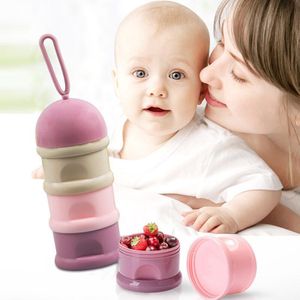 Baby Melkpoeder Opknoping Box Met Deksel Snack Vruchten Plastic Opslag Met 3 Grid Kleurrijke Reizen Draagbare Voedsel Organizer Student