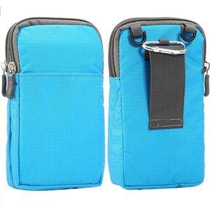 Universeel Voor Alle Hieronder 6.3-6.9 Inch Mobiele Telefoons Pouch Outdoor 3 Zakken 2 Ritsen Wallet Case Riemclip tas Voor Smartphone