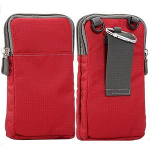 Universeel Voor Alle Hieronder 6.3-6.9 Inch Mobiele Telefoons Pouch Outdoor 3 Zakken 2 Ritsen Wallet Case Riemclip tas Voor Smartphone