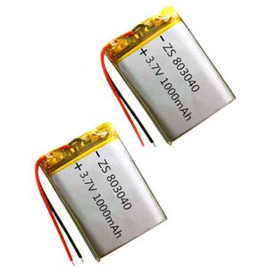 1/2 stuks 3.7V 1000mAh 803040 Lithium Polymeer Li-Po ion Oplaadbare Batterij Voor MP4 MP5 GPS PSP mobiele Pocket PC e-books bluetooth