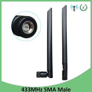 2 Stuks 433 Mhz Antenne 5dbi Lora Sma Male Connector 433 Mhz Directionele Antena Rubber Antenne Draadloze Repeater Lorawan Antenne 433 M