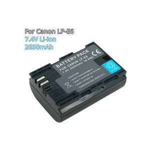 LP-E6 LPE6 LPE6N Camera Batterij 7.4V 2650mAh Li-Ion Oplaadbare Batterijen voor Canon EOS 5D 6D 7D 60D 70D 80D Mark II Mark III