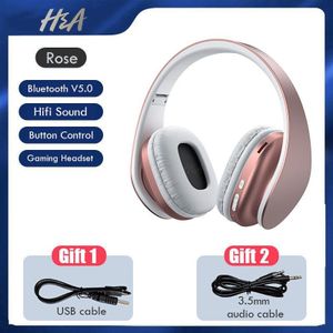 Hifi Stereo Bluetooth Hoofdtelefoon Met Mic Opvouwbare Draadloze Headset Gaming Koptelefoon Voor Telefoon Tablet Ondersteuning Fm Radio En Tf Card