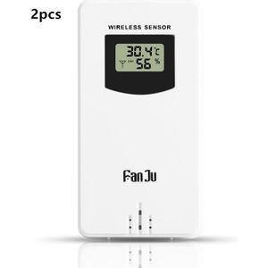 Fanju W4 Wifi Klok Digitale Wekker Weerstation Temperatuur Vochtigheid Druk Weersverwachting Klok Wireless Sensor