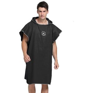 Mode sneldrogend Veranderende Gewaad Badhanddoek Outdoor Volwassen Hooded Strandlaken Poncho Badjas Handdoeken Vrouw Mannen Zwemmen Mantel