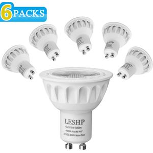 Wit GU10 AC100-240V 5W Led Spotlight 4000K 500LM Non-Dimbare 40 Graden Stralingshoek Compact Formaat Licht gewicht