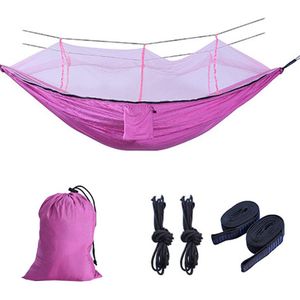 Grote Outdoor Klamboe Parachute Hangmat 1-2 Persoon Opknoping Slapen Bed Voor Camping Backpacken Reizen Strand 260x140CM