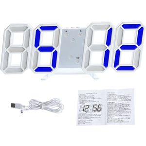 8 Vormige 3D Digitale Tafel Klok Wandklok Led Nachtlampje Datum Tijd Celsius Display Alarm Usb Snooze Home Decoratie Woonkamer