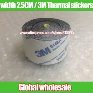 breedte 2.5 cm, 3 m thermische stickers, 3 m thermische plastic/zwart/koellichaam radiator gewijd (5 meter lengte)