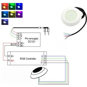 Rgb Zwembad Licht 9W Opbouw Zwembad Lamp DC12V Onderwater Vijver Verlichting Hars Gevuld