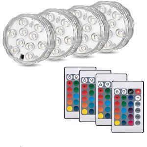 Zwembad Licht Remote Controlled Rgb Led Onderwater Licht 10Led Dompelpompen Light Night Lamp Tuin Party Vaas Kom Decor