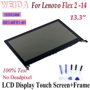 WEIDA LCD Vervangend Voor lenovo Flex 2-14 Lcd Touch Screen Assembly Frame Flex2-14 1920X1080 1366X768