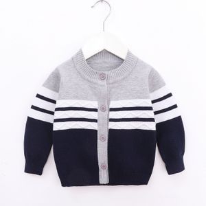 Fall Winter 0-24Months Baby Boy knitted Sweater Full Sleevees stripe Casual Cotton Outwear Children Warm Clothes Tops