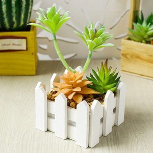 1Set Ingemaakte Vetplanten Cactus Houten Bonsai Kunstmatige Bloem Nep Planten Voor Wedding Thuis Party Tuin Landschap Decoratieve