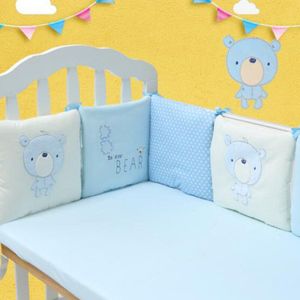 6 Stuks/partij Wieg Bumper Cartoon Pasgeboren Wieg Bumper Crib Bescherming Pad Kussen Ademend Baby Bed Veiligheid Hek