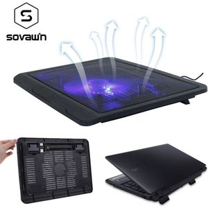 Sovawin N19 Zwart Slim Base Ondersteuning Ventilator voor Laptop Cooler Notebook USB Air Extraheren Cooling Fan voor Laptop Cool Fans 14 inch