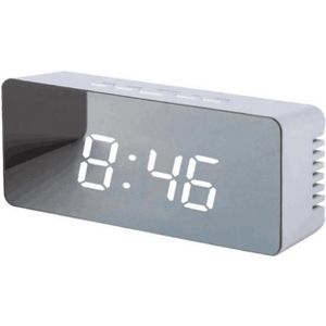 LED Mirror Alarm Clock Digital Snooze Watch Clock Bedside Wake-up Lamp Electronic Large Time Temperature Display Home Decoration